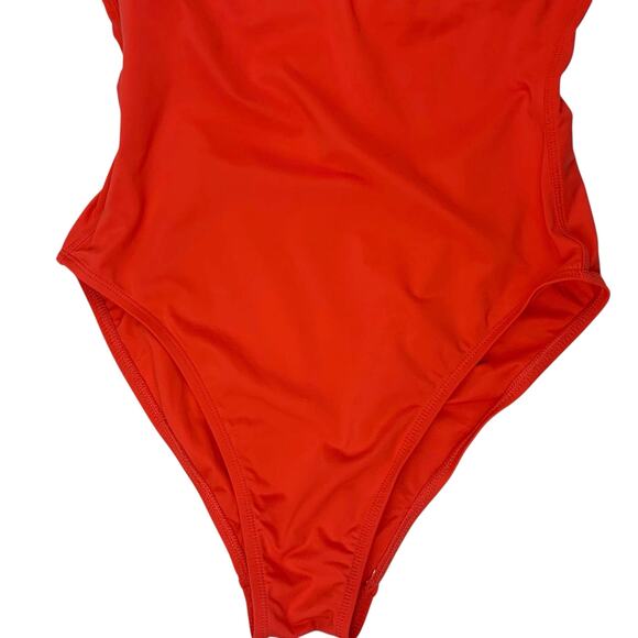 Andie Swim Tulum One Piece Swimsuit Orange Red Cross Strap Women's M - Picture 5 of 10